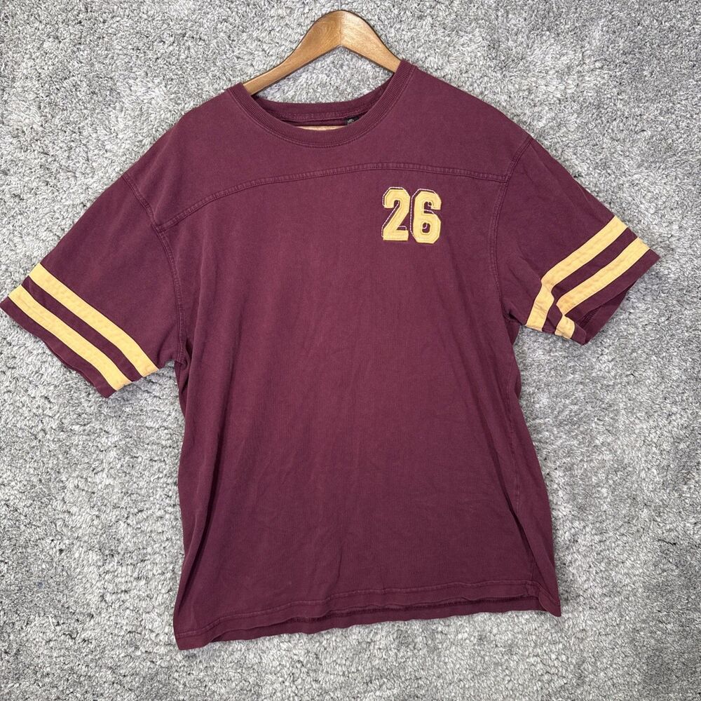 Vtg Y2K Embroidered T Shirt Men’s Large Jersey Style Maroon